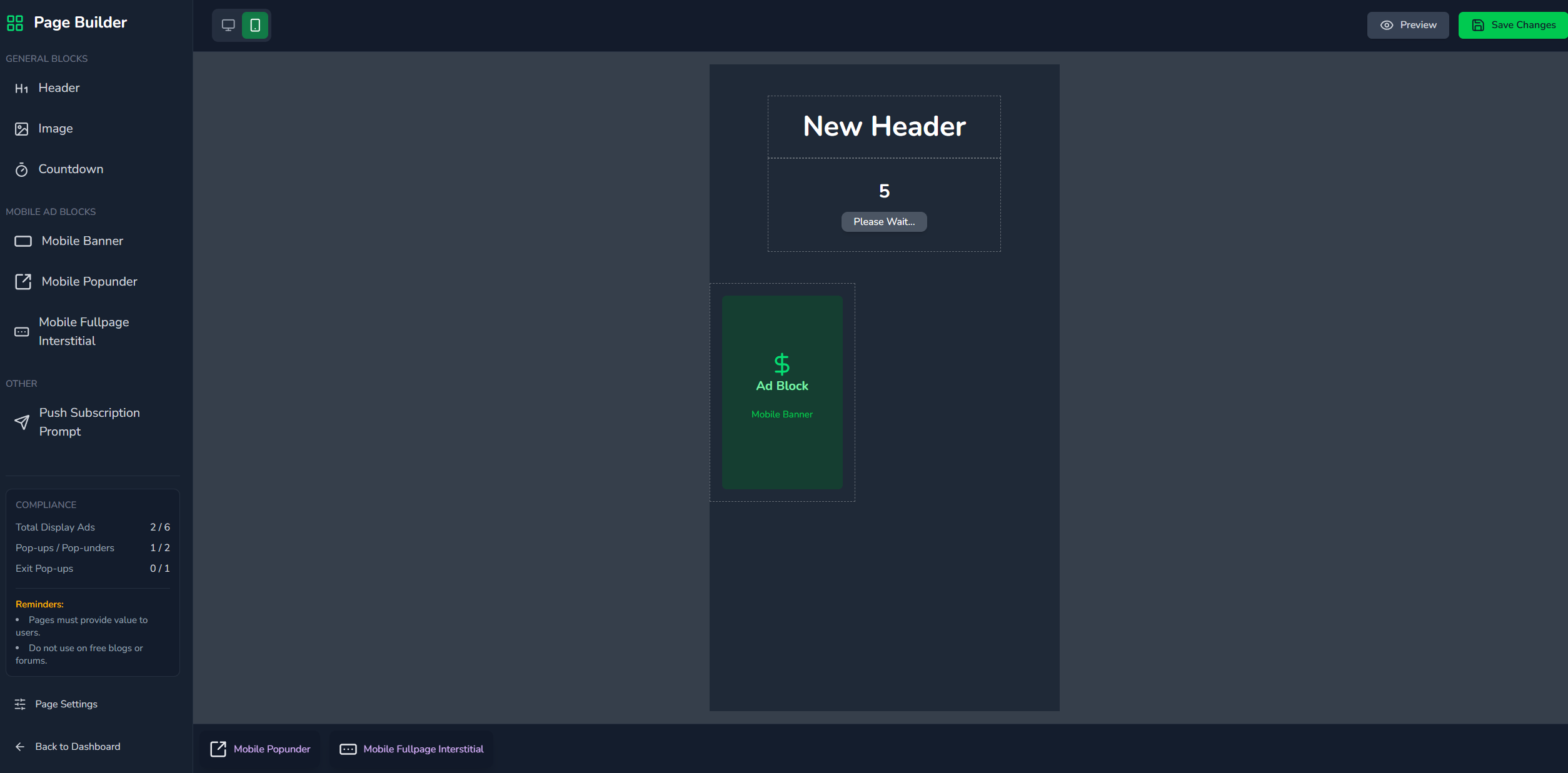 Screenshot of the Adzlinker dashboard showing analytics charts and link management interface